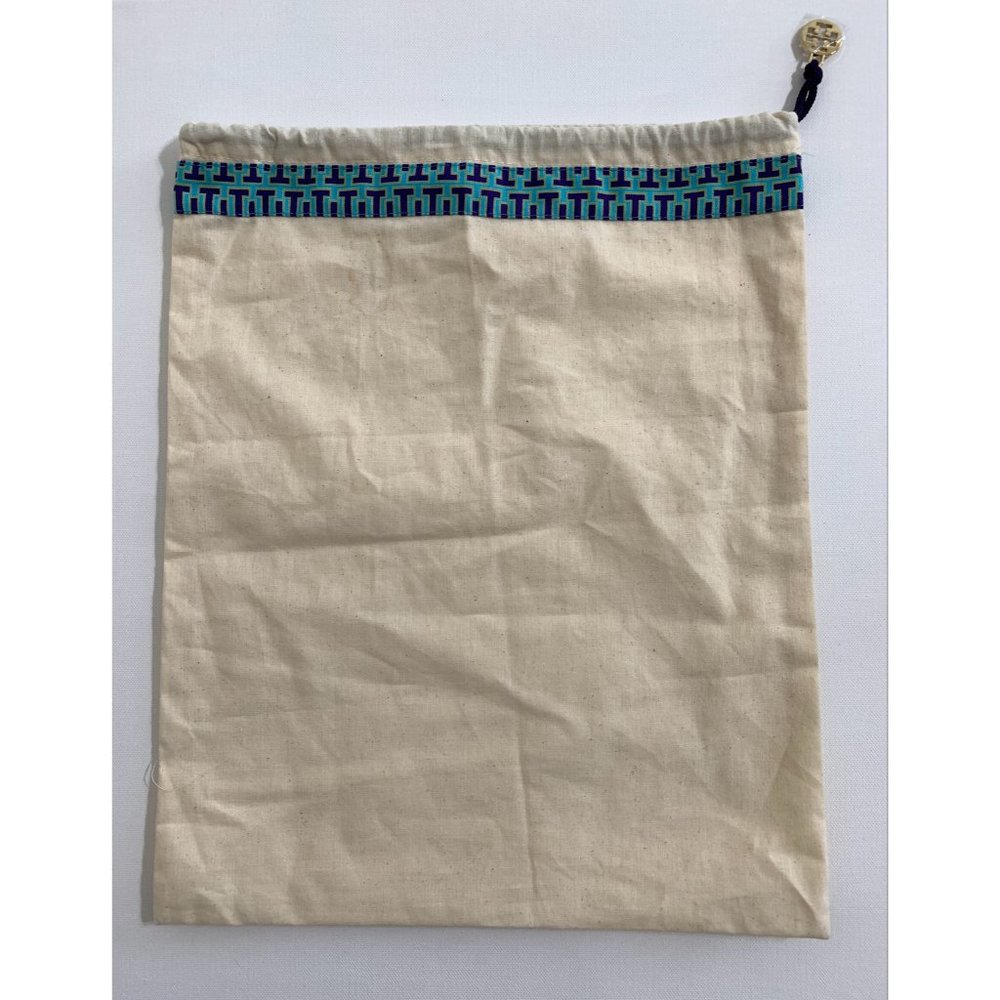 Tory Burch Dust Bag Only for Small Handbag Cotton Blue Pattern Patched 15 x 12
